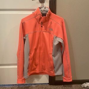 North Face pink and grey size medium zip up